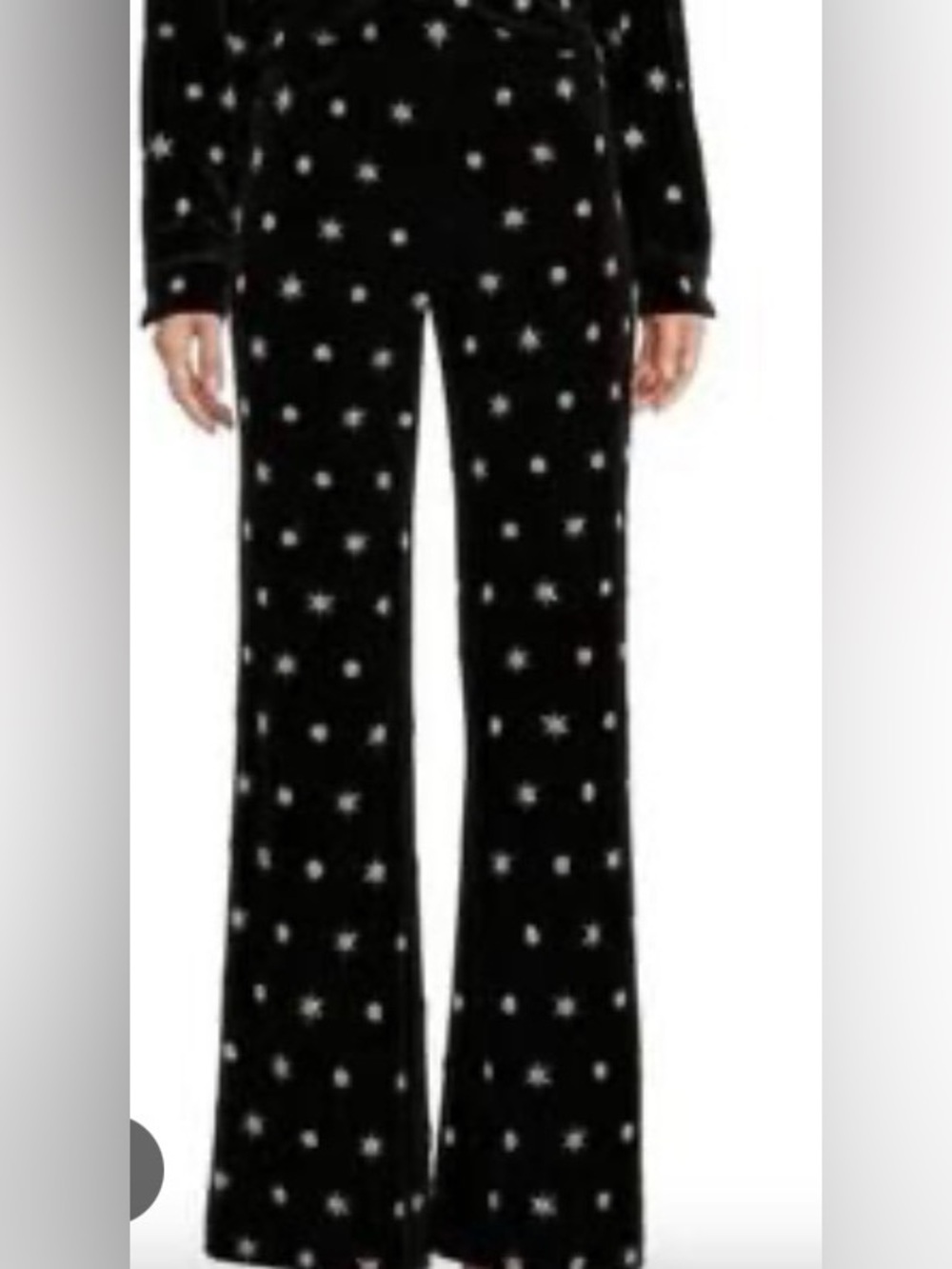 Chelsea & Violet Black Silver Star Flare Pants